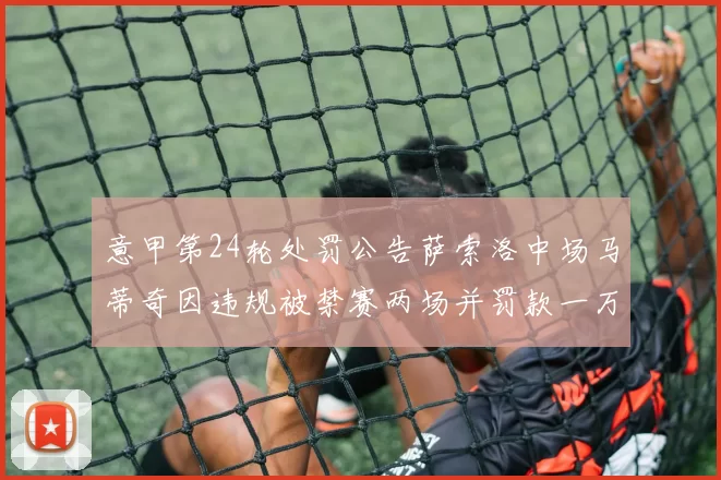 意甲第24轮处罚公告萨索洛中场马蒂奇因违规被禁赛两场并罚款一万欧元